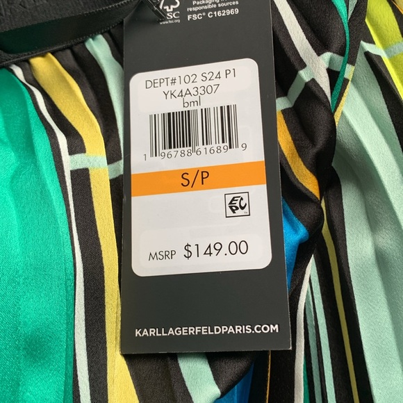 ♥️🔥❤️🔥 Karl Lagerfeld Paris Roadmap pleated midi skirt size S ♥️🔥❤️🔥 - Picture 6 of 8